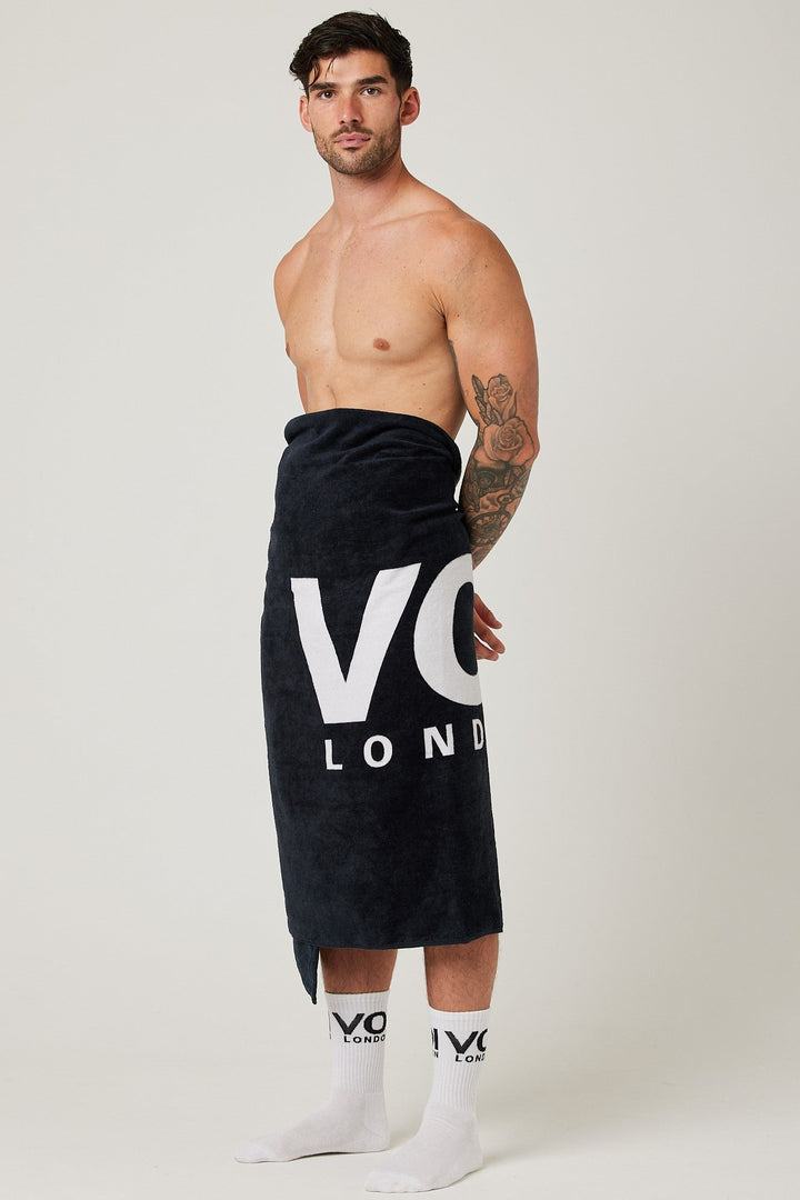 Charles Street Beach Towel - Black