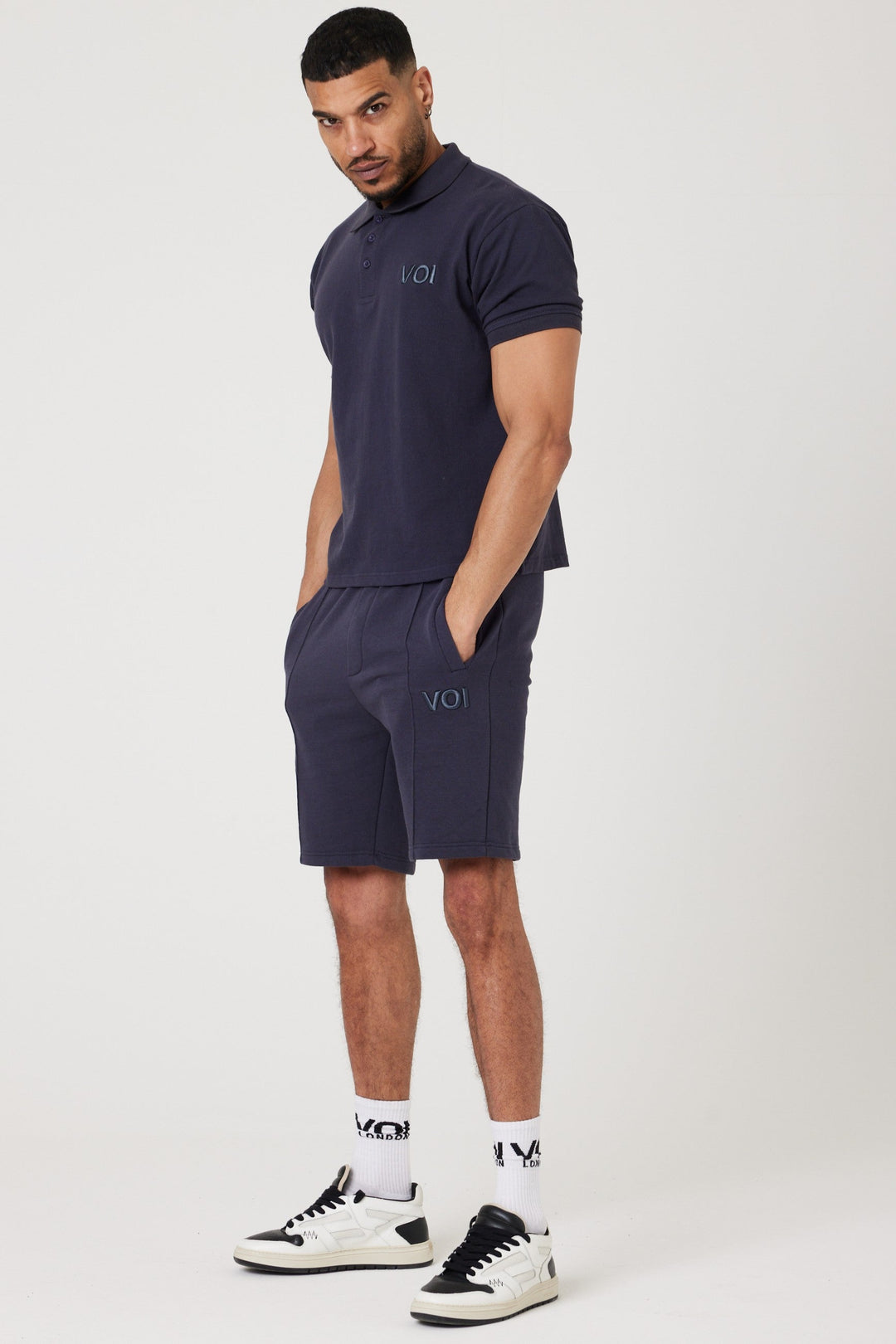 Buxton Street Polo T-Shirt & Shorts Set - Navy