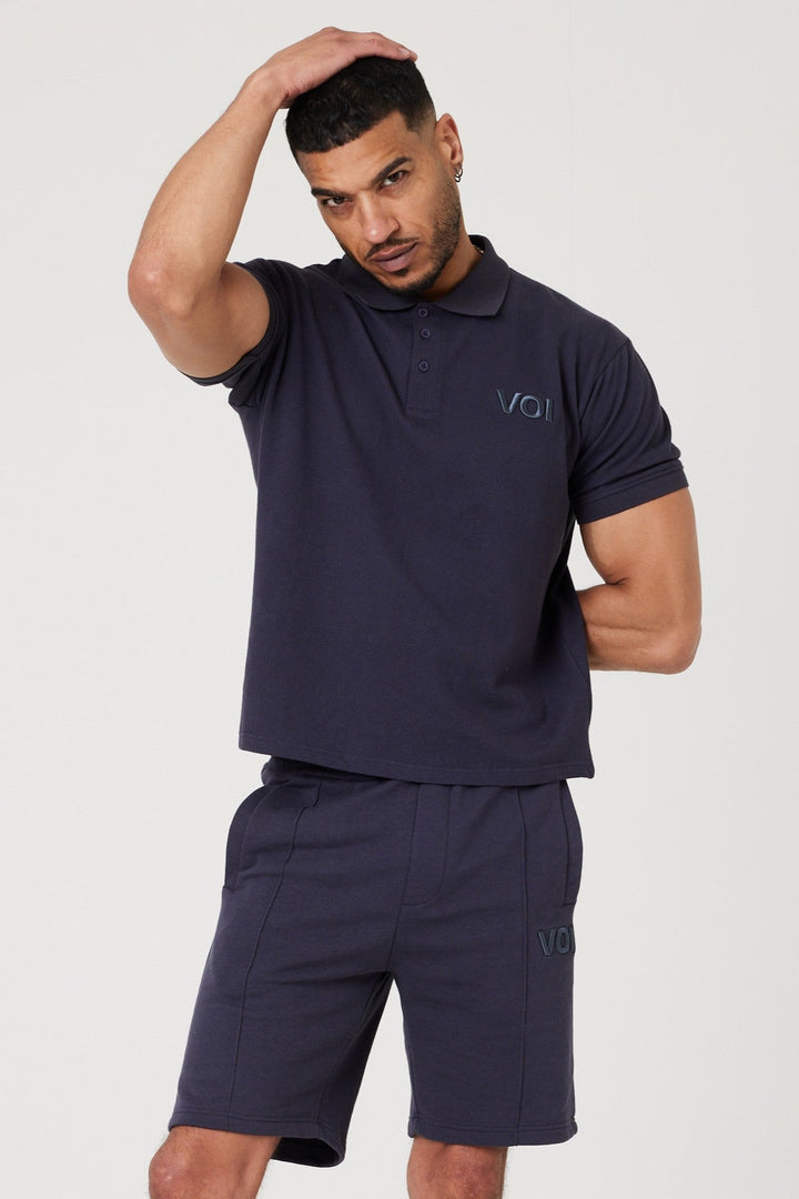 Buxton Street Polo T-Shirt & Shorts Set - Navy