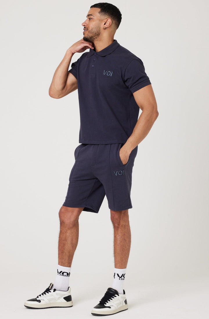 Buxton Street Polo T-Shirt & Shorts Set - Navy