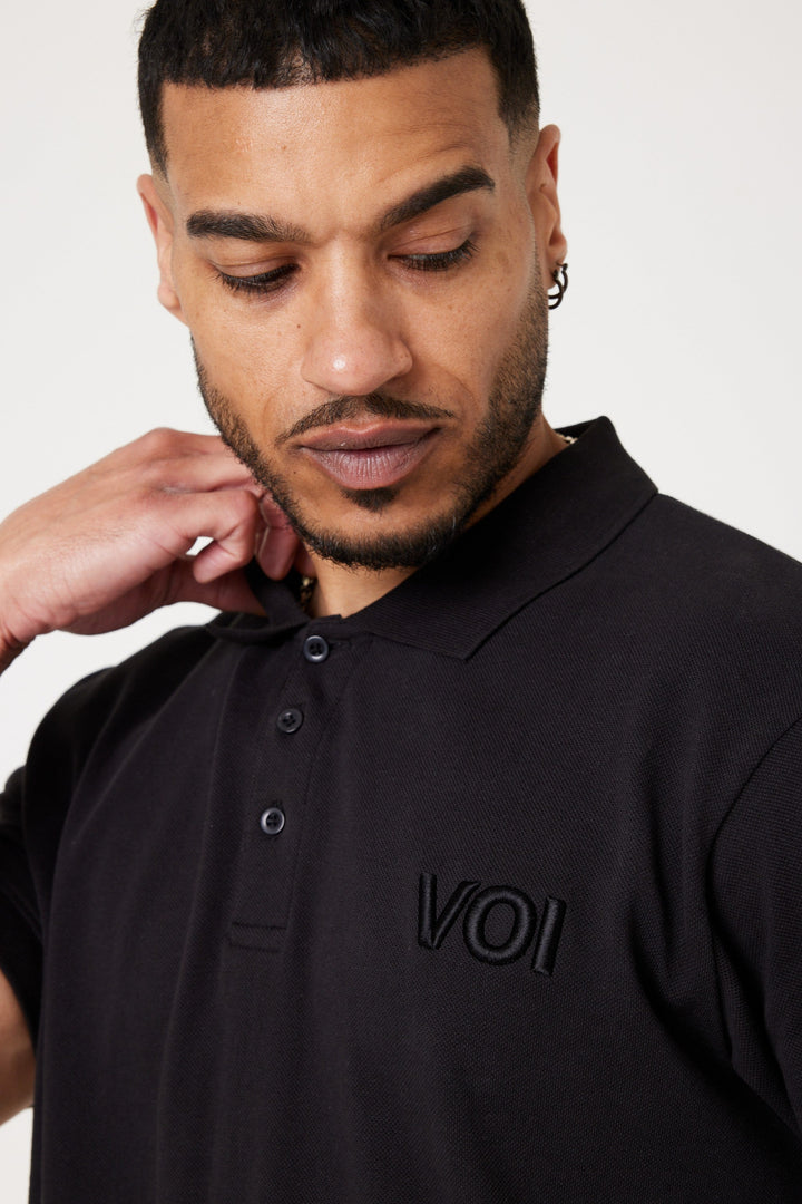 Buxton Street Polo T-Shirt & Shorts Set - Black