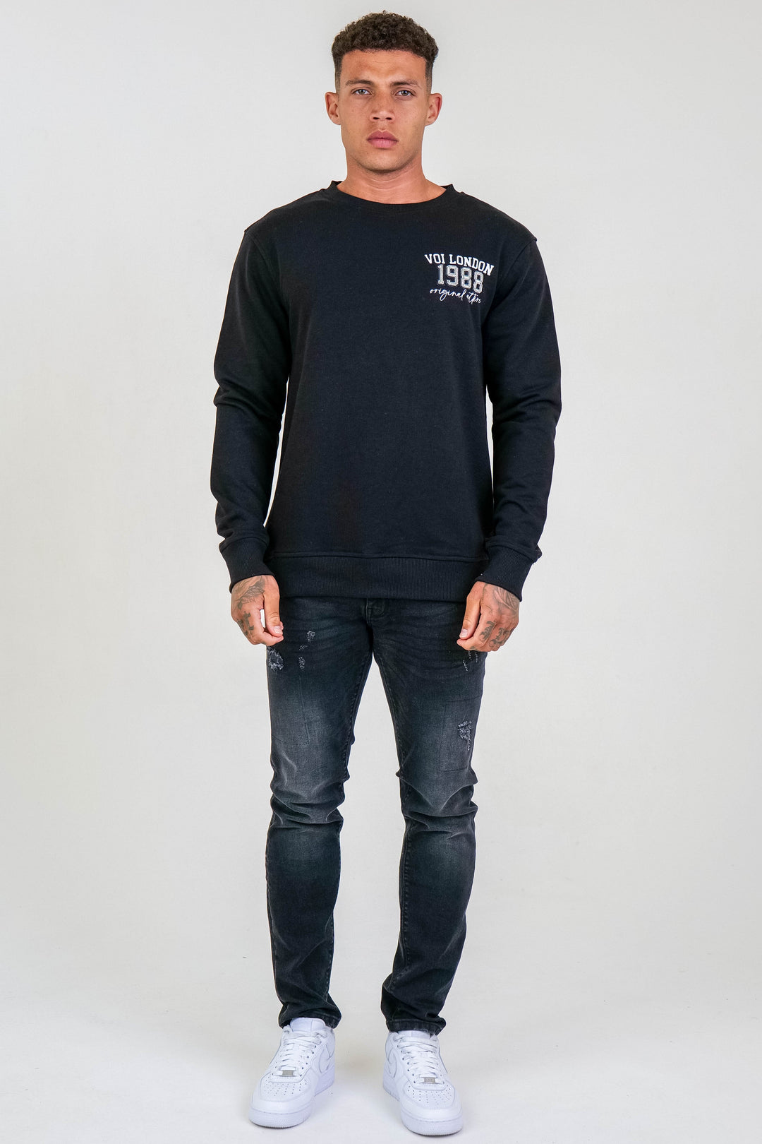 Clarendon Crew Neck Jumper - Black