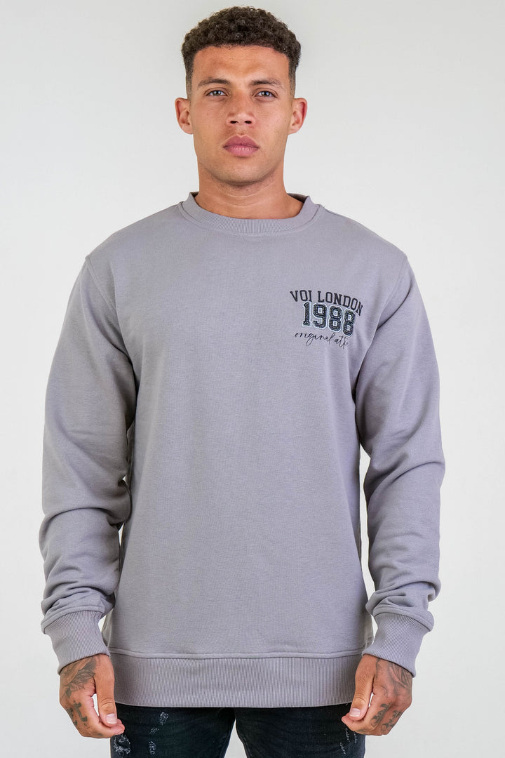 Clarendon Crew Neck Jumper - Dark Grey