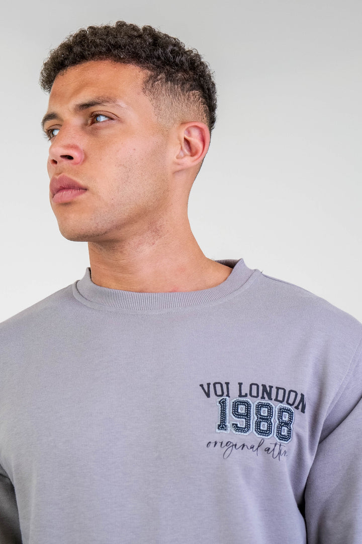 Clarendon Crew Neck Jumper - Dark Grey