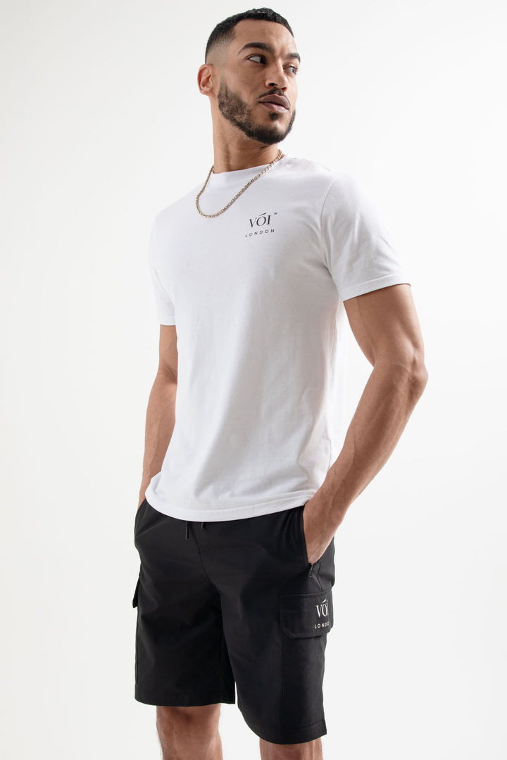 Brook Street T-Shirt & Short Set - White/Black