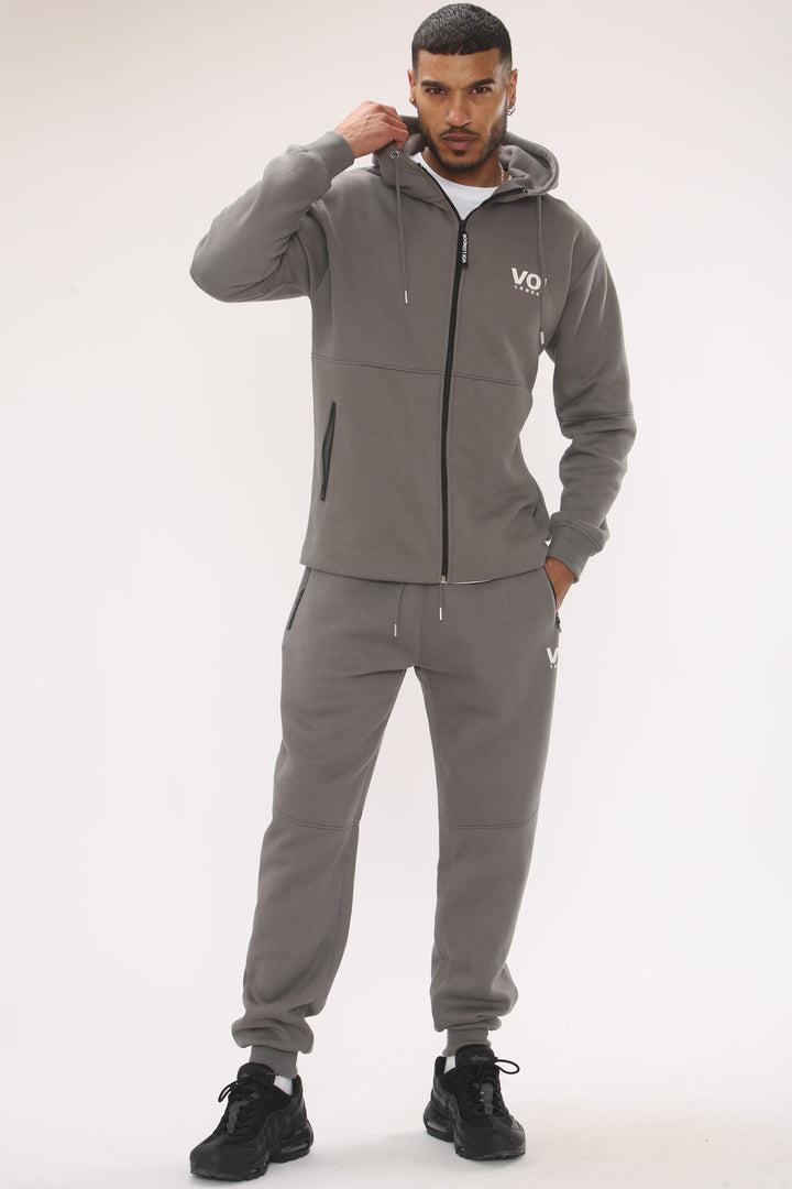 Arlo Zip Through Fleece Tracksuit - Pewter
