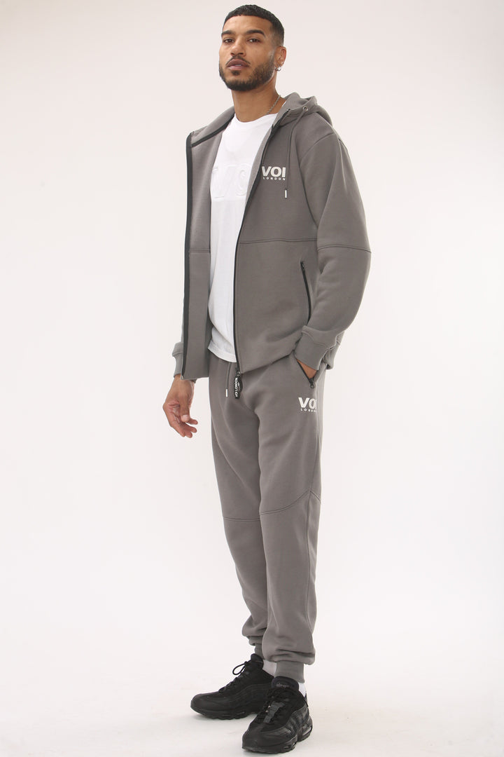 Arlo Zip Through Fleece Tracksuit - Pewter