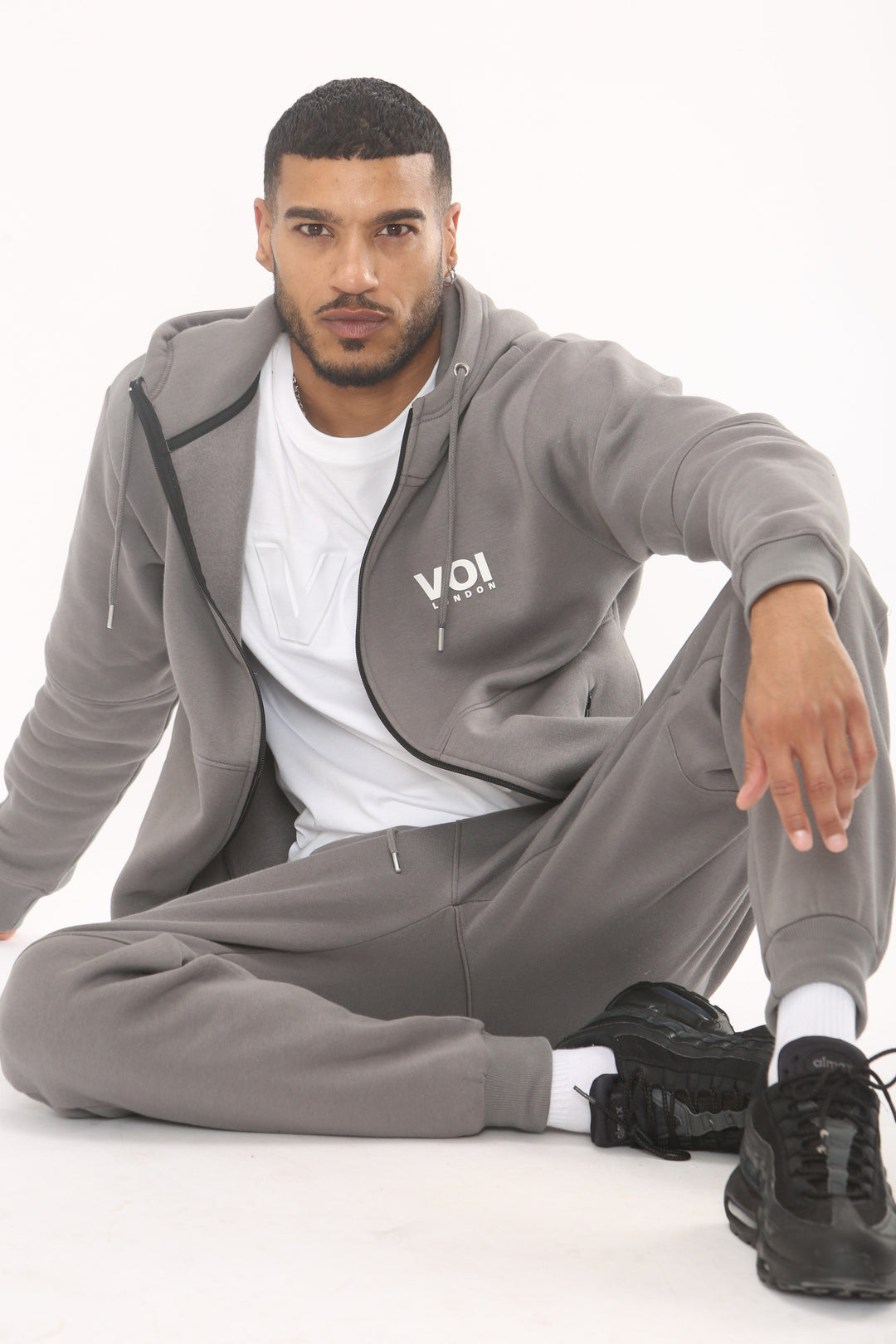 Arlo Zip Through Fleece Tracksuit - Pewter