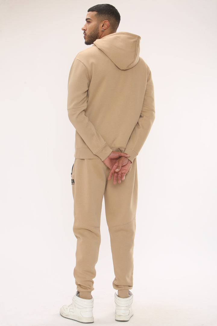 Arlo Zip Through Fleece Tracksuit - Tan