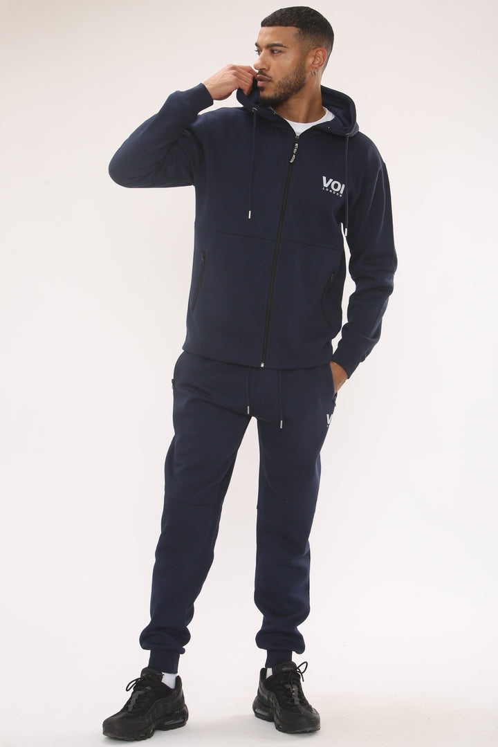 Arlo Zip Through Fleece Tracksuit - Navy