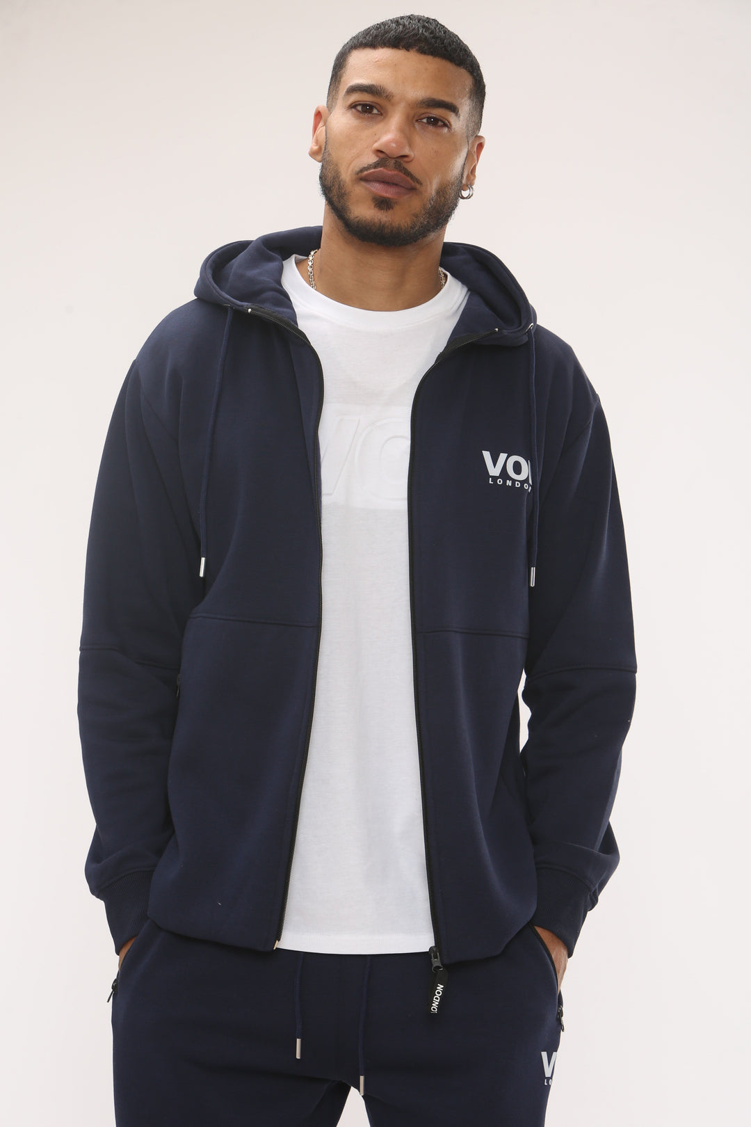 Arlo Zip Through Fleece Tracksuit - Navy