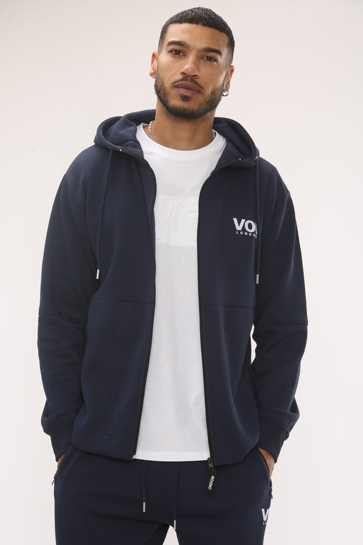 Arlo Zip Through Fleece Tracksuit - Navy