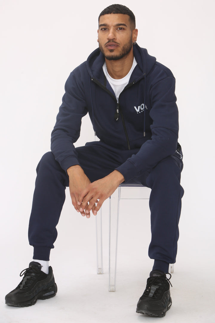 Arlo Zip Through Fleece Tracksuit - Navy