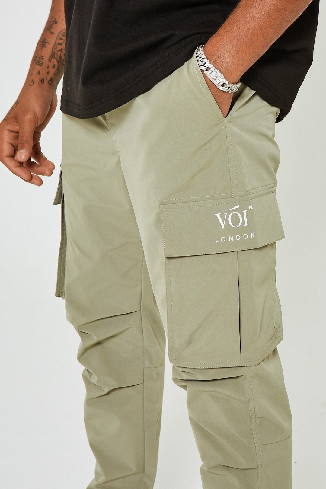 Park Place Tapered Cargo Woven Pants - Khaki